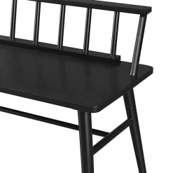 Kirklands Home Benches & Ottomans|Wood Low Back Spindle Bench Black