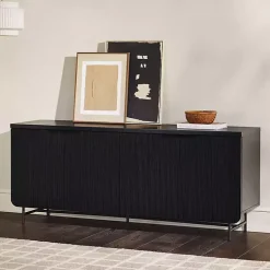 Kirklands Home Cabinets & Sideboards|Wood Scandinavian 4-Door Sideboard Black