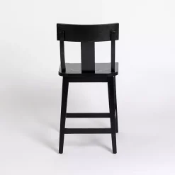 Kirklands Home Bar Stools & Counter Height Stools|Wood T-Back Counter Stool Black