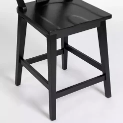 Kirklands Home Bar Stools & Counter Height Stools|Wood T-Back Counter Stool Black