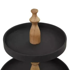 Kirklands Home Serving & Entertaining|Wood 3-Tiered Decorative Tray Black