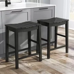 Kirklands Home Bar Stools & Counter Height Stools|Wood Whitcombe Counter Stools, Set of 2 Black