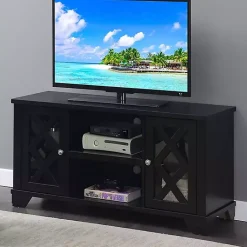 Kirklands Home Tv Stands & Media Consoles|Wood X Doors Media Cabinet Black