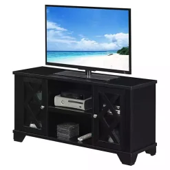 Kirklands Home Tv Stands & Media Consoles|Wood X Doors Media Cabinet Black
