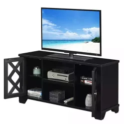 Kirklands Home Tv Stands & Media Consoles|Wood X Doors Media Cabinet Black