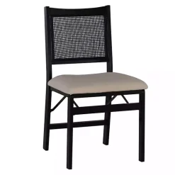 Kirklands Home Dining Chairs|Black Woven Cane Foldable Dining Chair