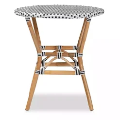 Kirklands Home Dining Tables|Black Woven Rattan French Bistro Dining Table