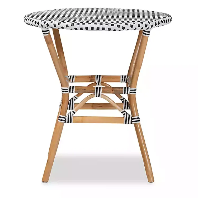 Kirklands Home Dining Tables|Black Woven Rattan French Bistro Dining Table