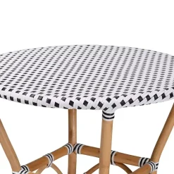 Kirklands Home Dining Tables|Black Woven Rattan French Bistro Dining Table