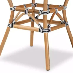 Kirklands Home Dining Tables|Black Woven Rattan French Bistro Dining Table