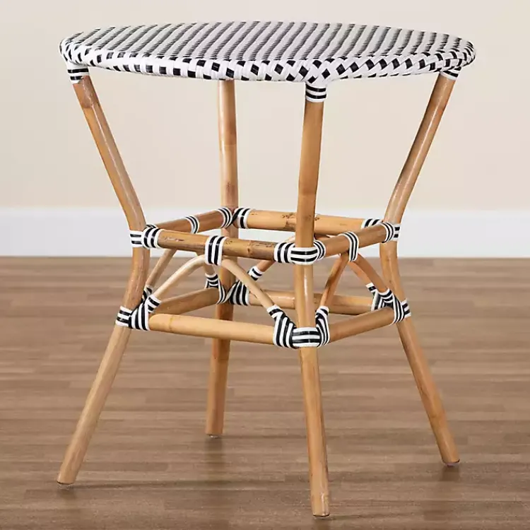 Kirklands Home Dining Tables|Black Woven Rattan French Bistro Dining Table