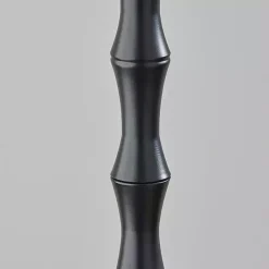 Kirklands Home Floor Lamps|Woven Rattan Shade Bailey Floor Lamp Black