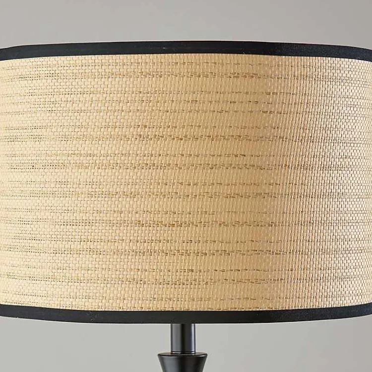 Kirklands Home Floor Lamps|Woven Rattan Shade Bailey Floor Lamp Black
