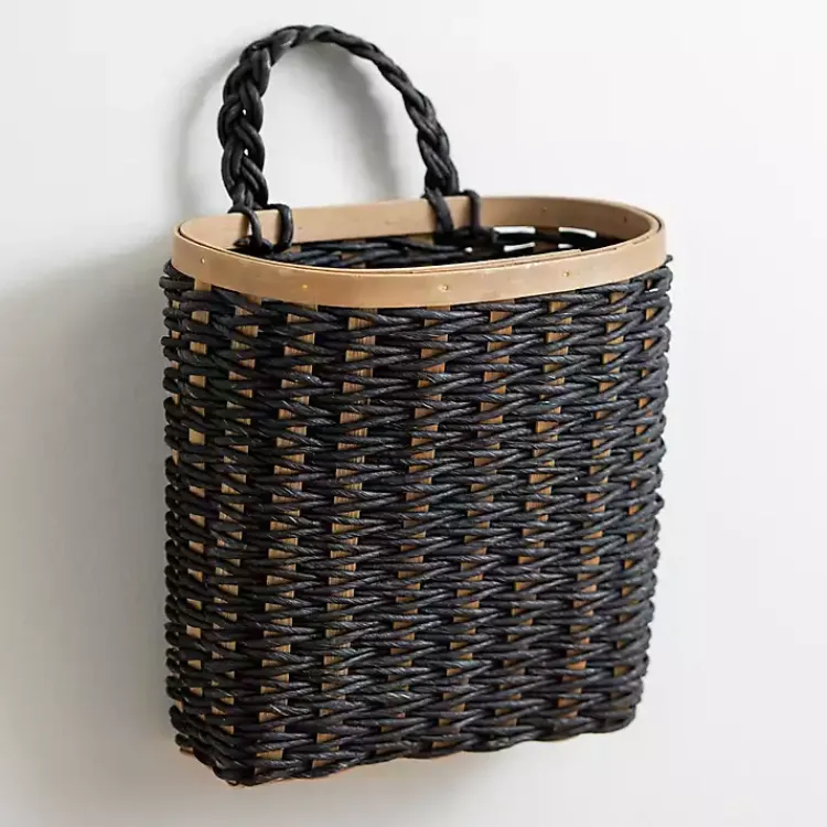 Kirklands Home Wall Storage|Black Woven Wall Pocket