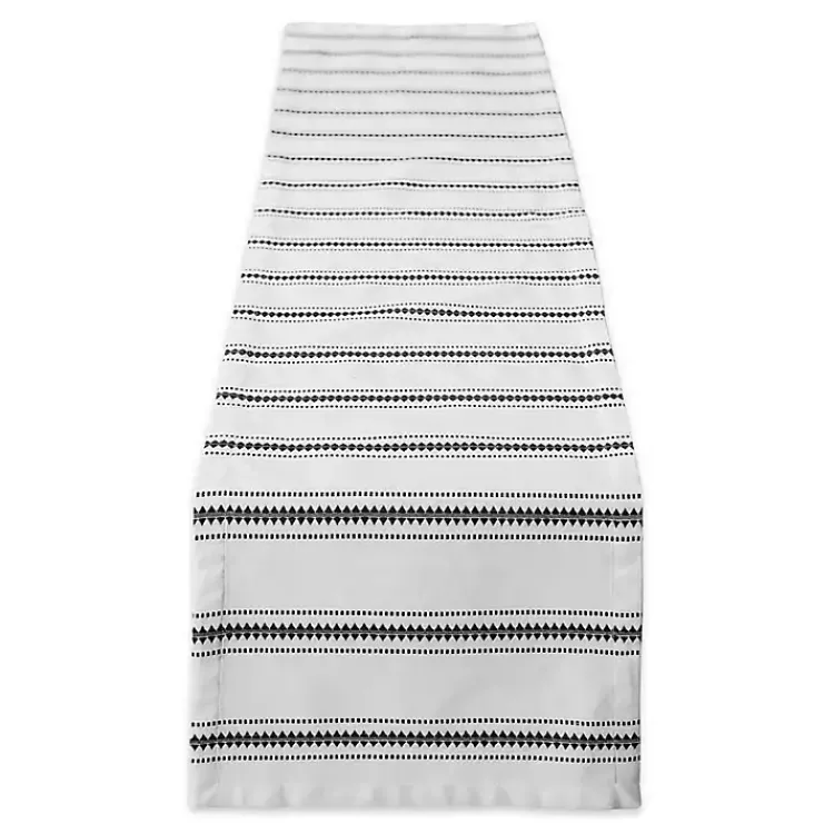 Kirklands Home Table Linens|Zig Zag Dobby Stripe Table Runner, 72 in. Black