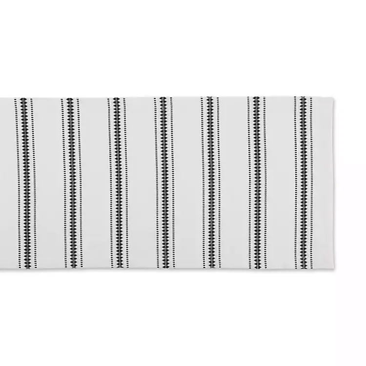 Kirklands Home Table Linens|Zig Zag Dobby Stripe Table Runner, 72 in. Black