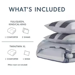 Kirklands Home Comforters|Blake Blue Stripe 3-pc. Full/Queen Comforter Set