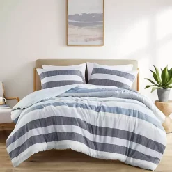 Kirklands Home Comforters|Blake Blue Stripe 3-pc. King Comforter Set