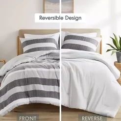 Kirklands Home Comforters|Blake Gray Stripe 3-pc. Full/Queen Comforter Set