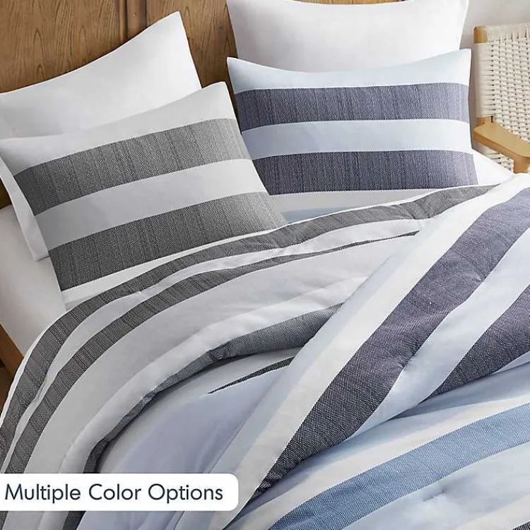 Kirklands Home Comforters|Blake Gray Stripe 3-pc. Full/Queen Comforter Set