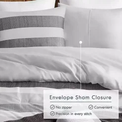 Kirklands Home Comforters|Blake Gray Stripe 3-pc. Full/Queen Comforter Set