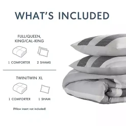 Kirklands Home Comforters|Blake Gray Stripe 3-pc. Full/Queen Comforter Set