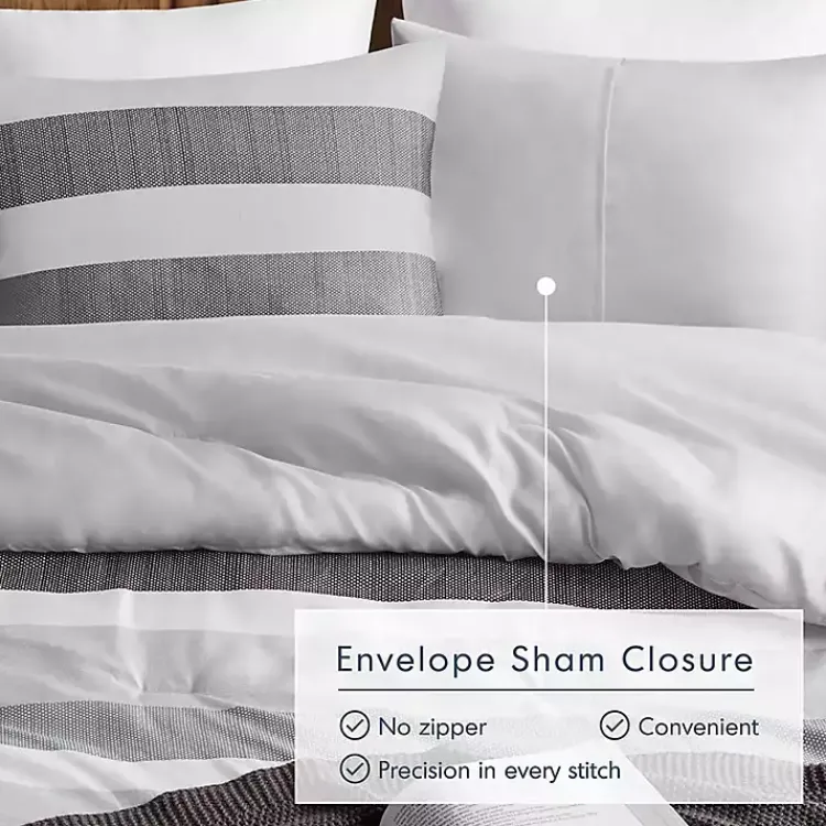 Kirklands Home Comforters|Blake Gray Stripe 2-pc. Twin/Twin XL Comforter Set