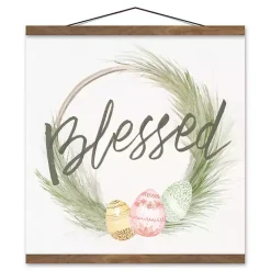 Discount Blessed Egg Wreath Teak Hanging Canvas Art Print Easter Decorations