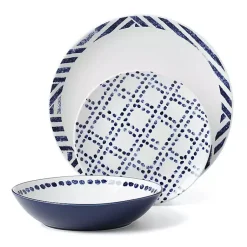 Kirklands Home Dinnerware|Blue & White Harbour 12-pc. Dinnerware Set