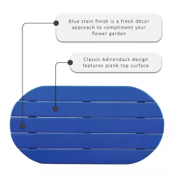 Kirklands Home Outdoor Tables|Acacia Wood Outdoor Adirondack Table Blue