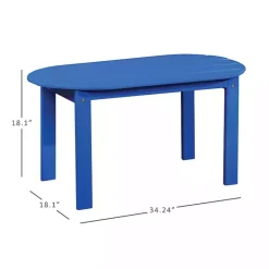 Kirklands Home Outdoor Tables|Acacia Wood Outdoor Adirondack Table Blue