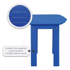 Kirklands Home Outdoor Tables|Acacia Wood Outdoor Adirondack End Table Blue