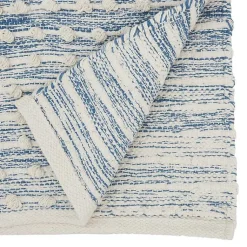 Kirklands Home Table Linens|and Cream Textured Diamonds Table Runner Blue