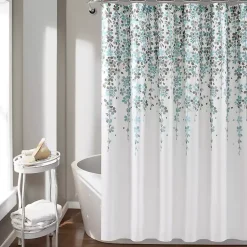 Kirklands Home Shower Curtains|and Gray Weeping Flower Shower Curtain Blue