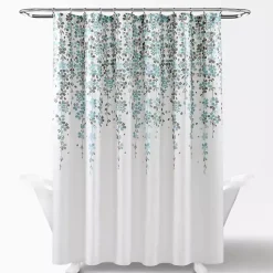 Kirklands Home Shower Curtains|and Gray Weeping Flower Shower Curtain Blue