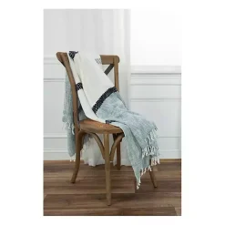 Outlet Blue and Ivory Colorblock Throw Blankets & Throws