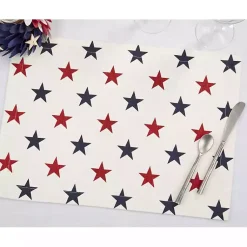 Kirklands Home Table Linens|Blue and Red Americana Stars Placemats, Set of 4