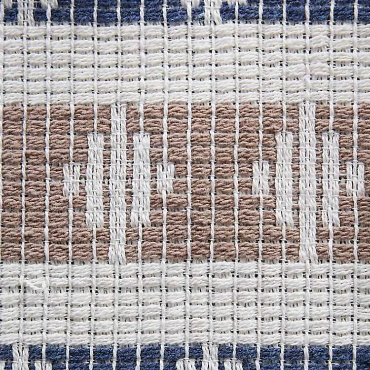 Kirklands Home Table Linens|Blue and Stone Diamond Table Runner, 108 in.