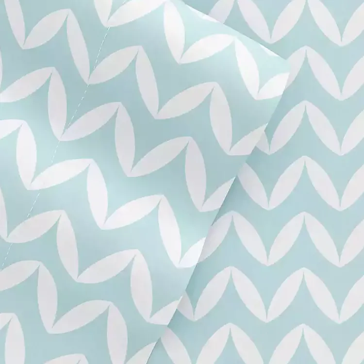 Kirklands Home Bed Sheets|Blue and White Chevron 3-pc. Twin Sheet Set