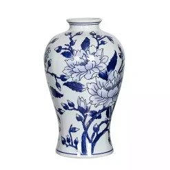 Best Blue and White Floral Curved Porcelain Vase Vases