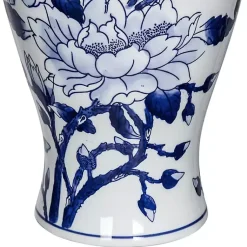 Best Blue and White Floral Curved Porcelain Vase Vases