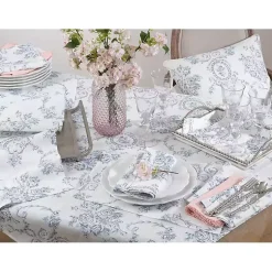 Kirklands Home Table Linens|Blue and White Floral Table Runner, 120 in.