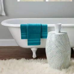 Kirklands Home Accent & End Tables|Blue and White Mosaic Capiz Shell Drum End Table