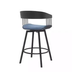Kirklands Home Bar Stools & Counter Height Stools|Athena Swivel Counter Stool Blue