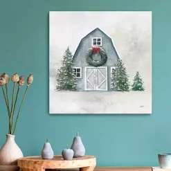Sale Blue Barn in Winter Canvas Art Print Christmas Art & Wall Decor