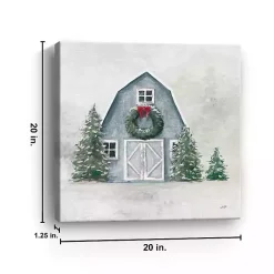 Sale Blue Barn in Winter Canvas Art Print Christmas Art & Wall Decor