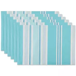 Kirklands Home Outdoor Dining|Blue Beach House Stripe Placemats, Set of 6