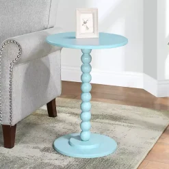 Kirklands Home Accent & End Tables|Beaded Spindle Accent Table Blue