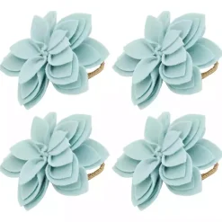 Kirklands Home Table Linens|Blossom Napkin Rings, Set of 4 Blue