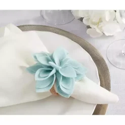 Kirklands Home Table Linens|Blossom Napkin Rings, Set of 4 Blue